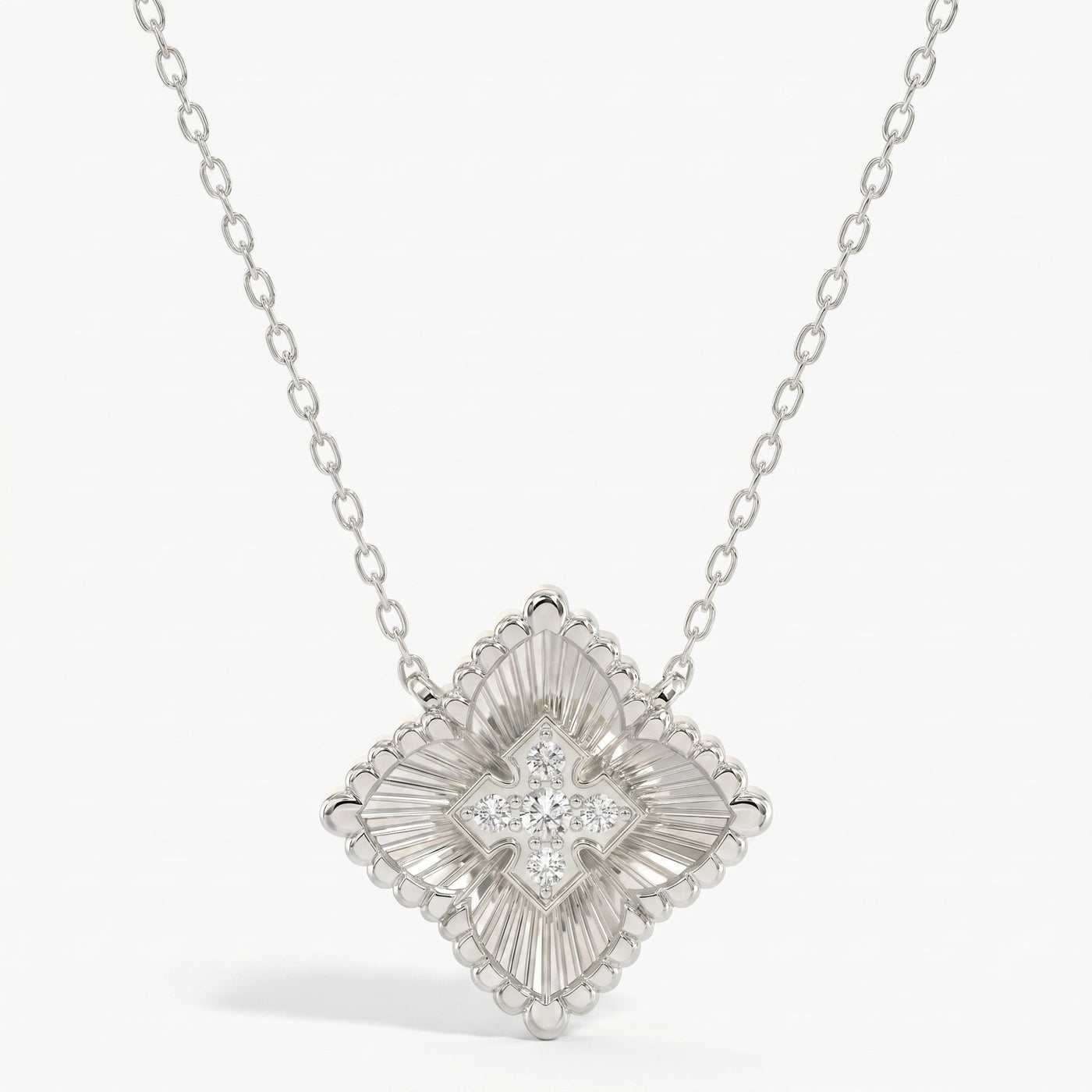 Round Diamond Celeste Floral Diamond Fashion Necklace, view 3