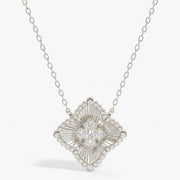 Round Diamond Celeste Floral Diamond Fashion Necklace, view 3