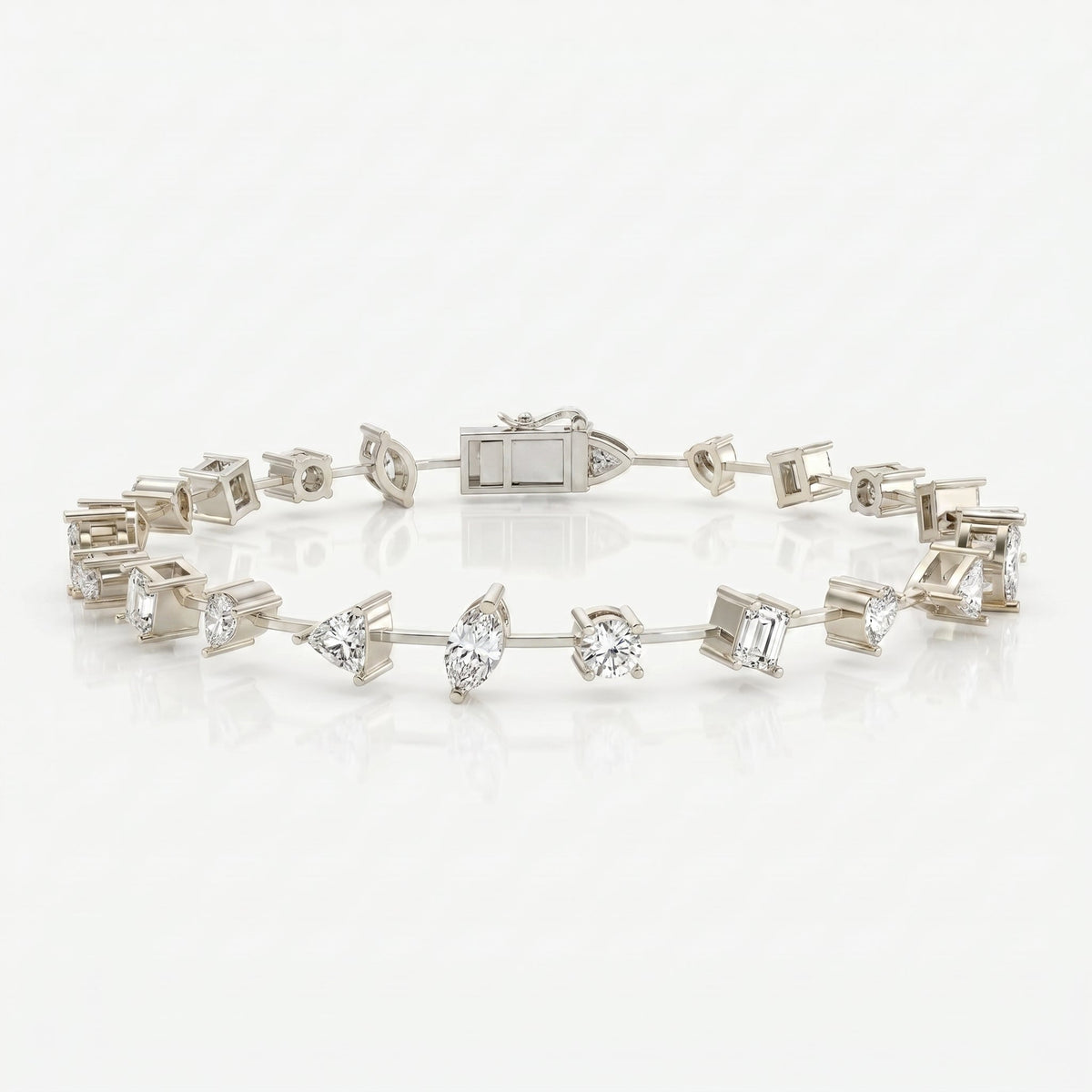 Luxury Multi-Shape Diamond Fashion Bracelet, view 3