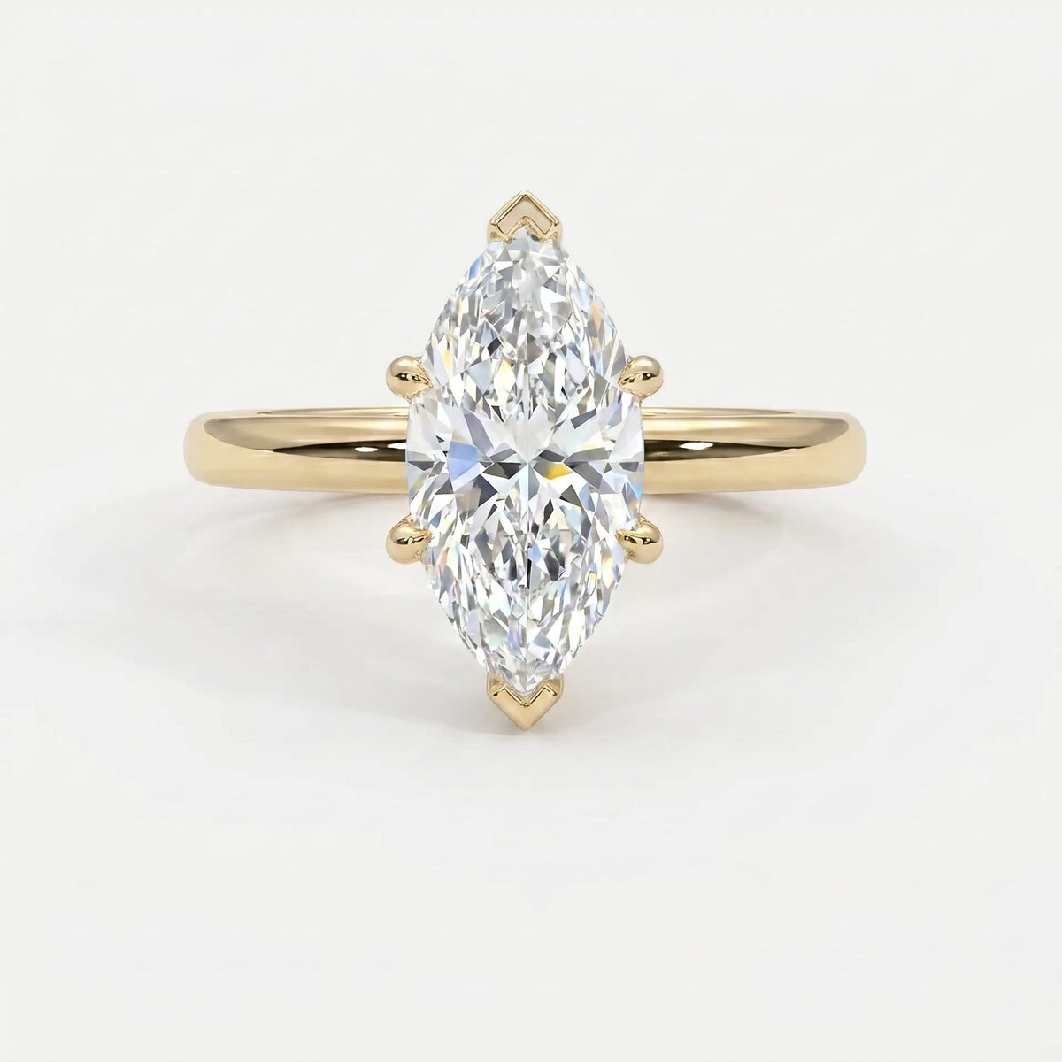 Marquise-cut solitaire engagement ring, view 1