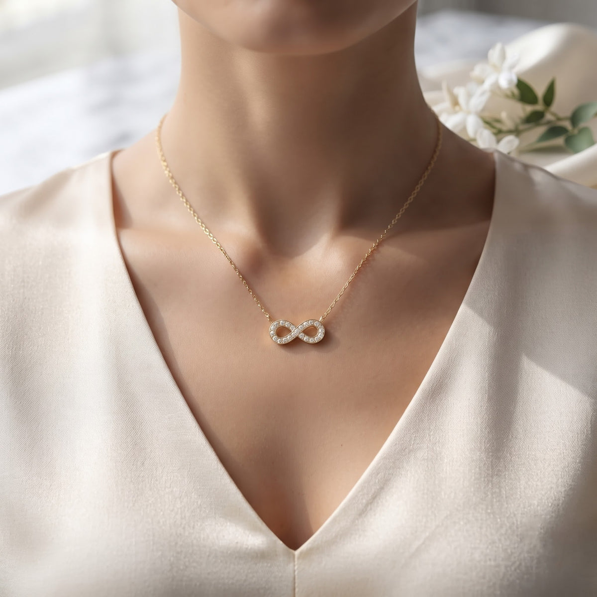 Infinity Pendant Necklace Dainty Symbol Jewellery, image 5