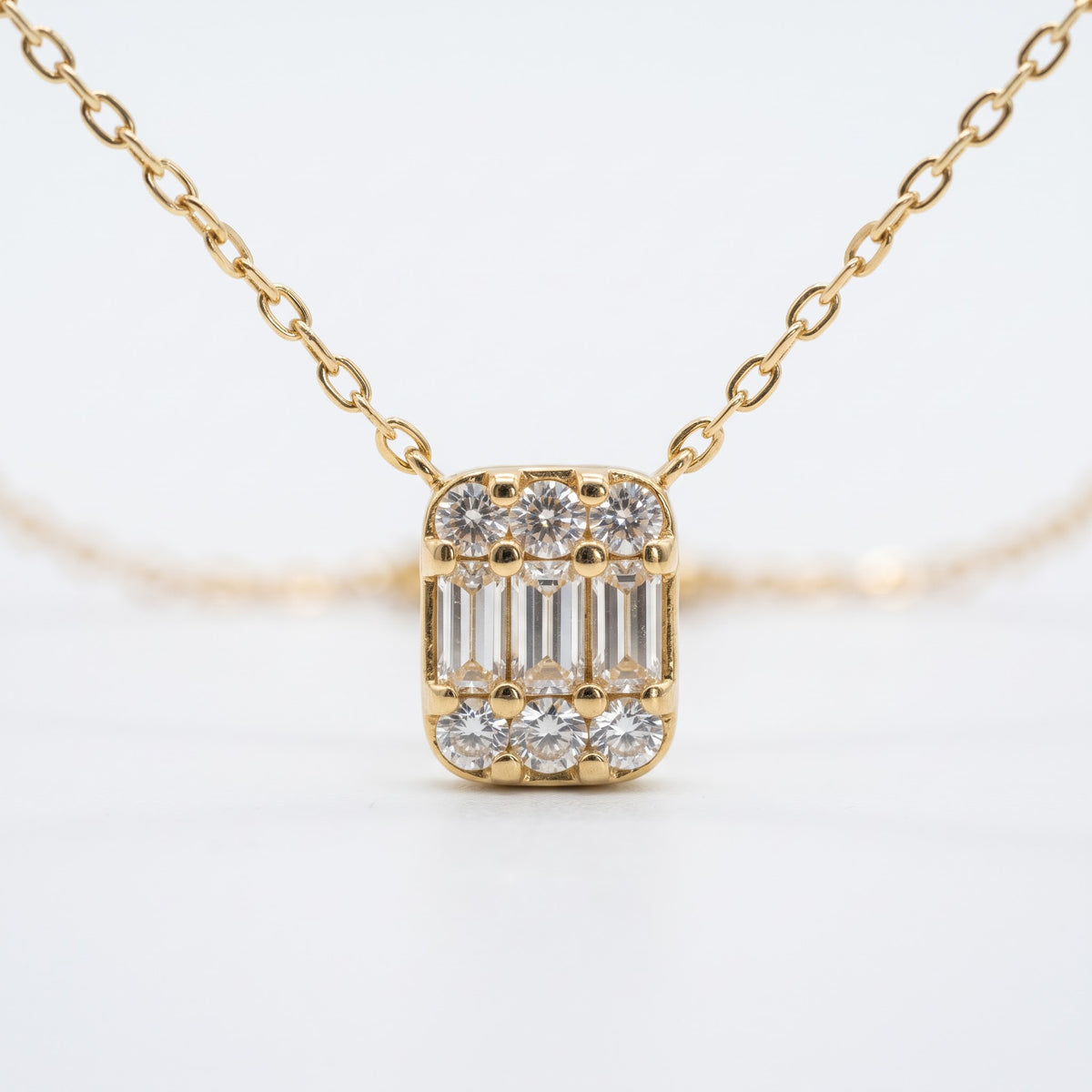 Lab Grown Diamond Baguette Pendant Necklace