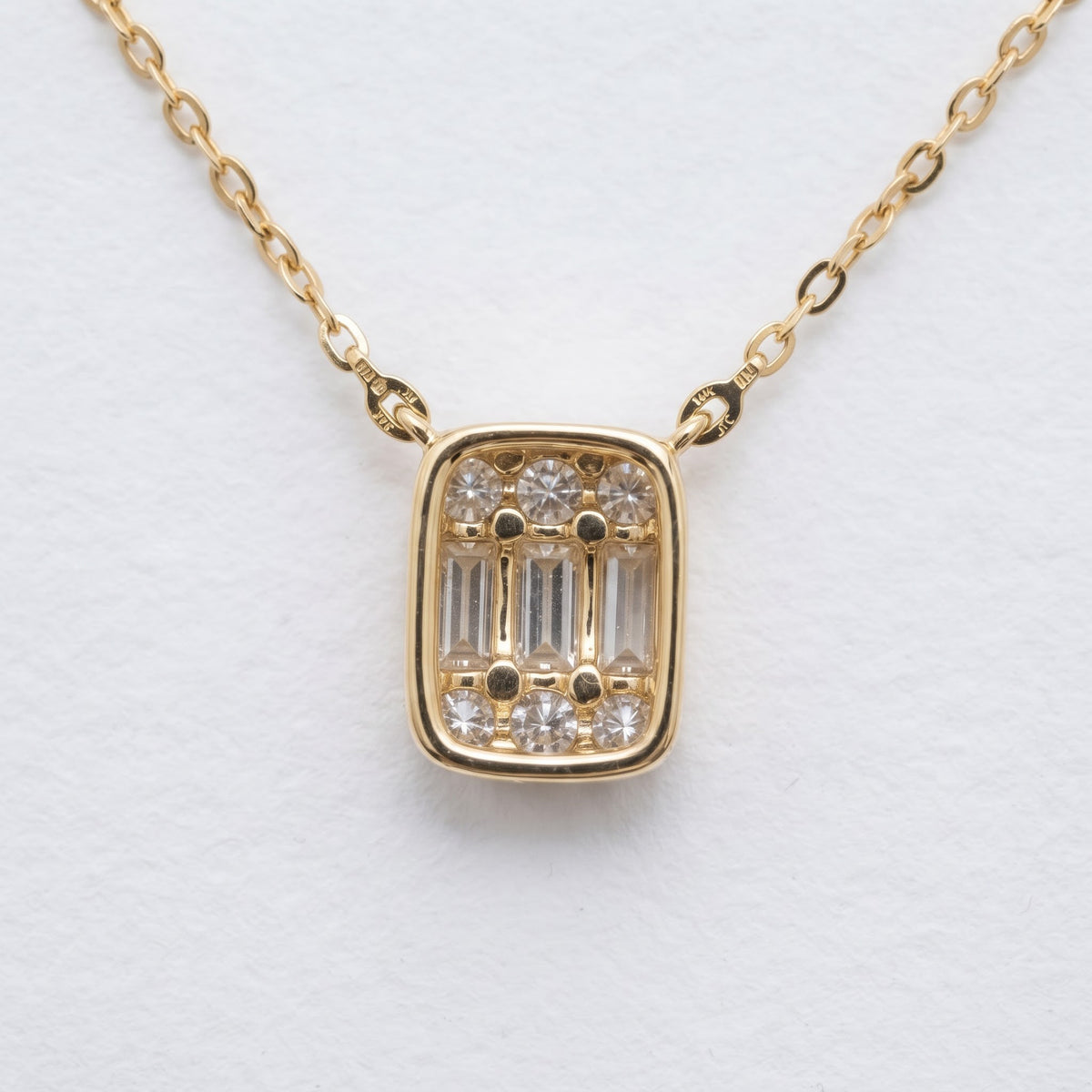 Lab Grown Diamond Baguette Pendant Necklace, image 2