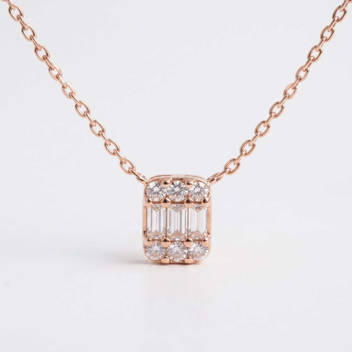Lab Grown Diamond Baguette Pendant Necklace, image 5