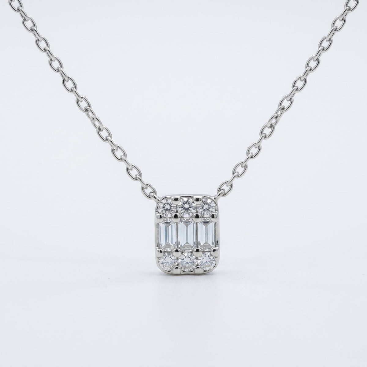 Lab Grown Diamond Baguette Pendant Necklace, image 6