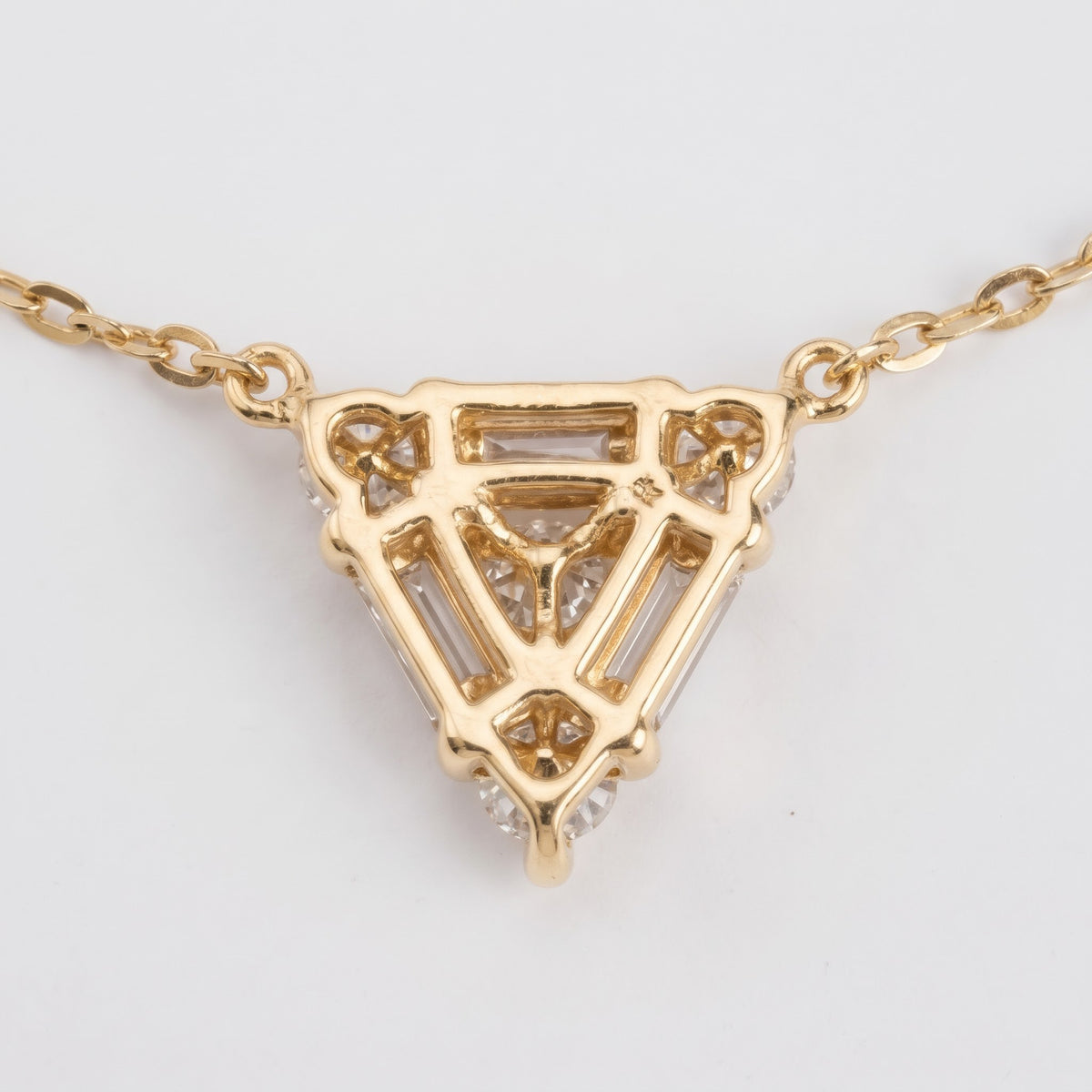 Lab Grown Diamond Baguette & Round Cluster Pendant Necklace, image 2