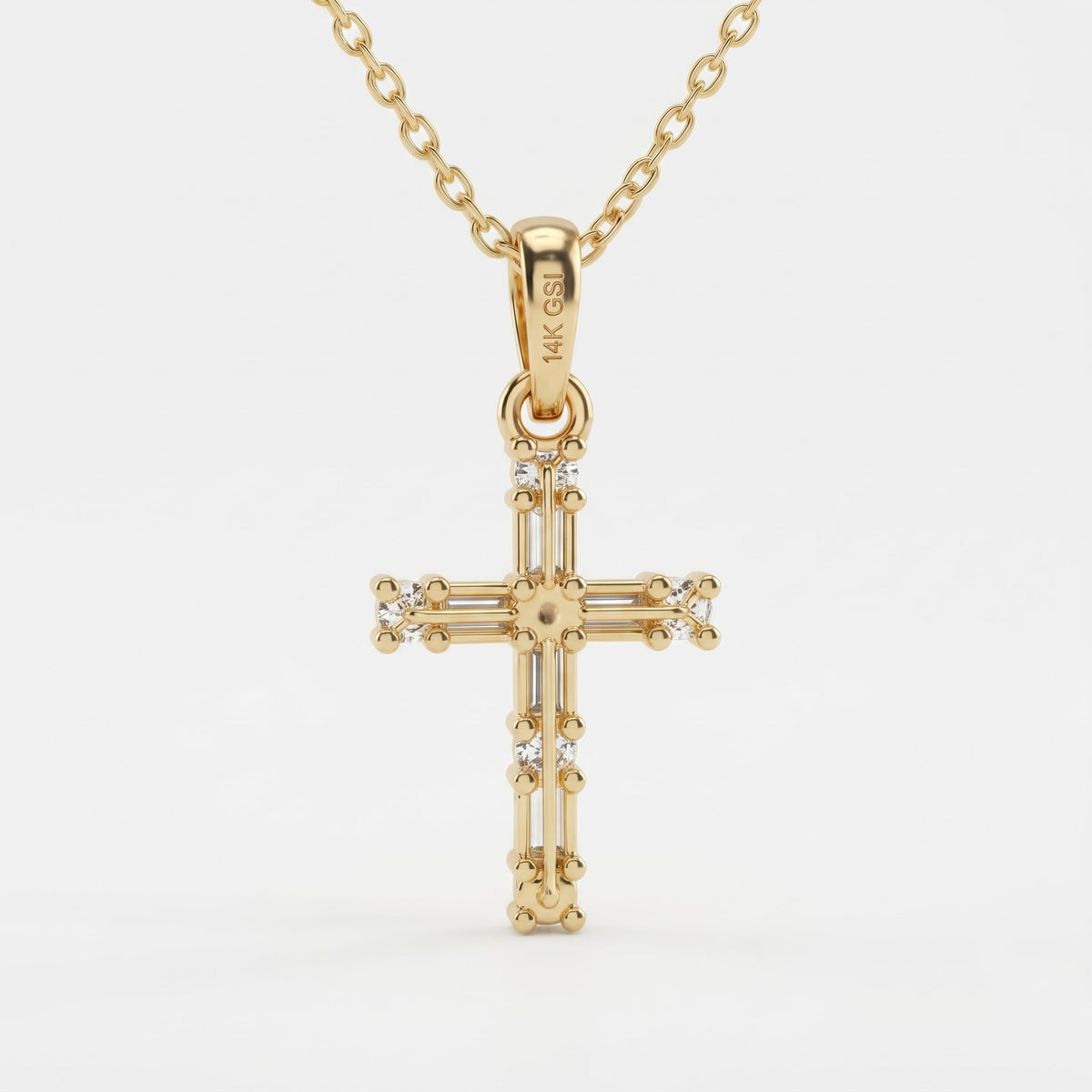 Lab Grown Diamond Cross Christian Pendant Necklace, image 2