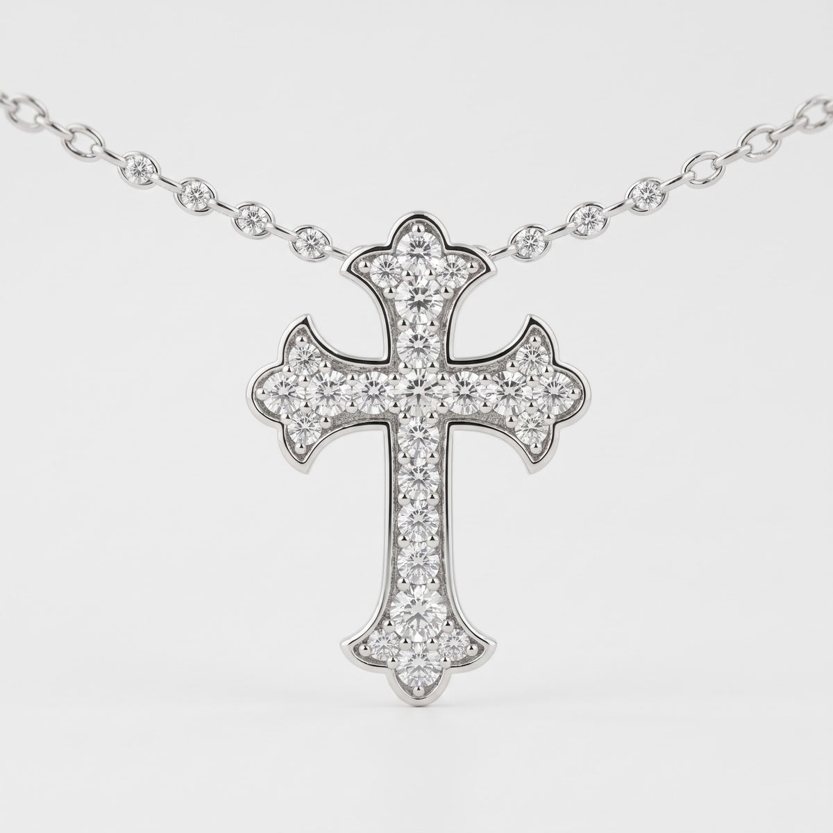 Lab Grown Diamond Cross Pendant Necklace