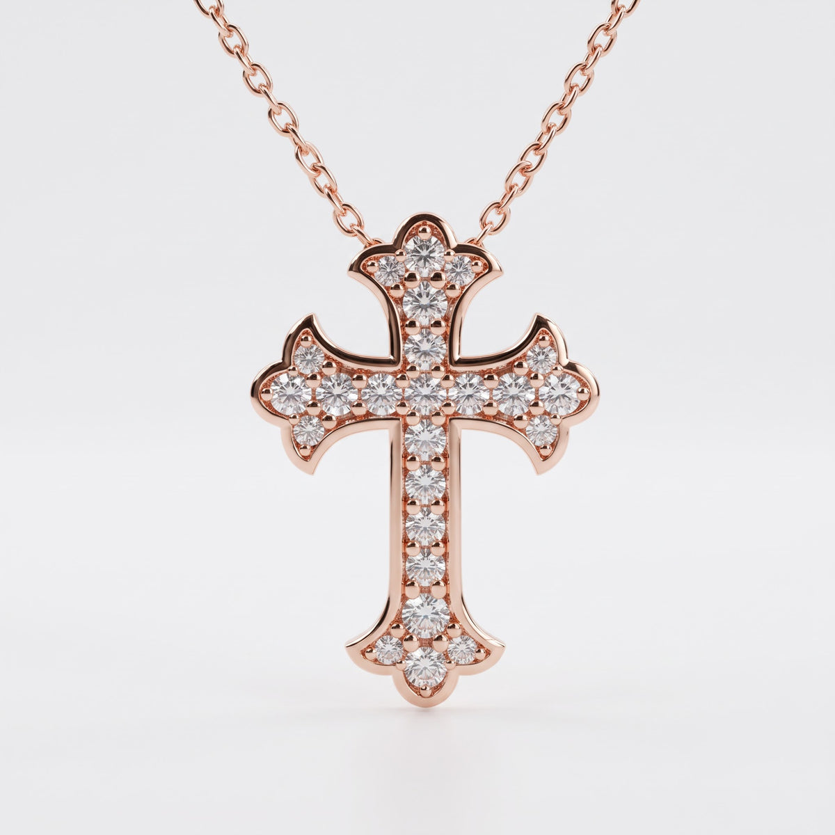 Lab Grown Diamond Cross Pendant Necklace, image 3