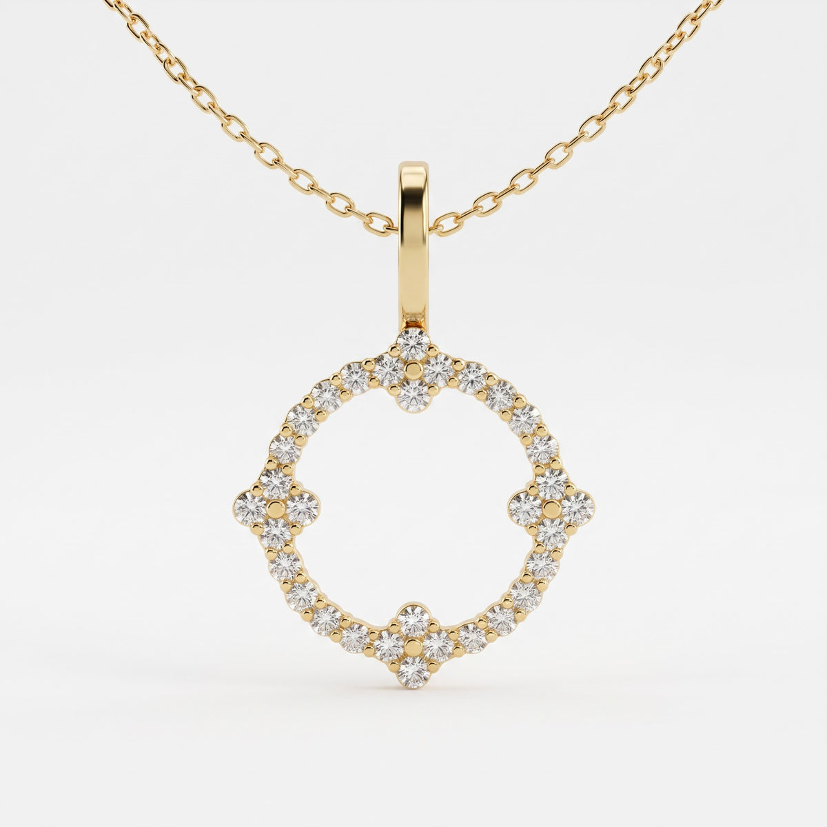 Lab Grown Round Diamond Oval Pendant Necklace, image 2