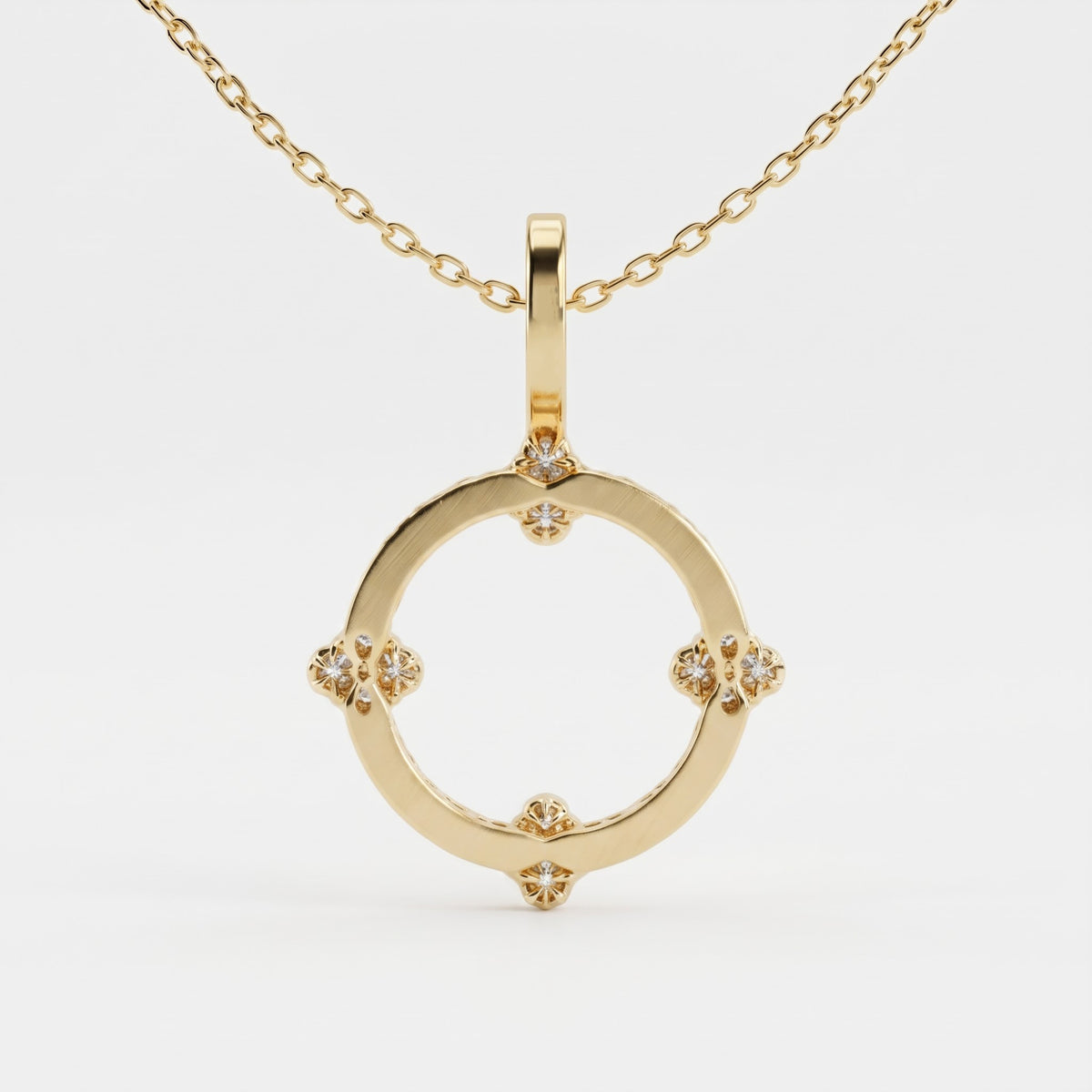 Lab Grown Round Diamond Oval Pendant Necklace, image 3