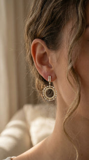 Diamond Circle Chandelier Fashion Earrings, view 2