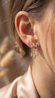 Pear Diamond Regal Teardrop Chandelier Fashion Earrings, view 2