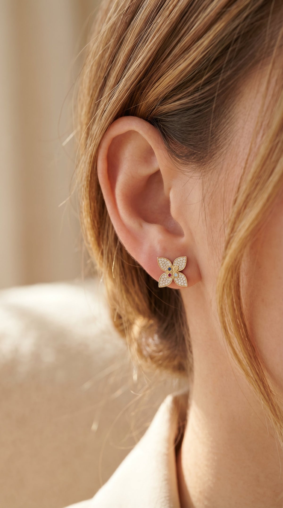 Chromatic Clover Fashion Earrings, view 2