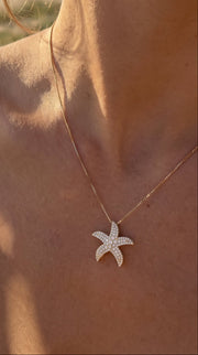 Round Diamond Celestial Starfish Pendant, view 2