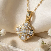Vintage Style Diamond Cross Pendant Necklace, view 4