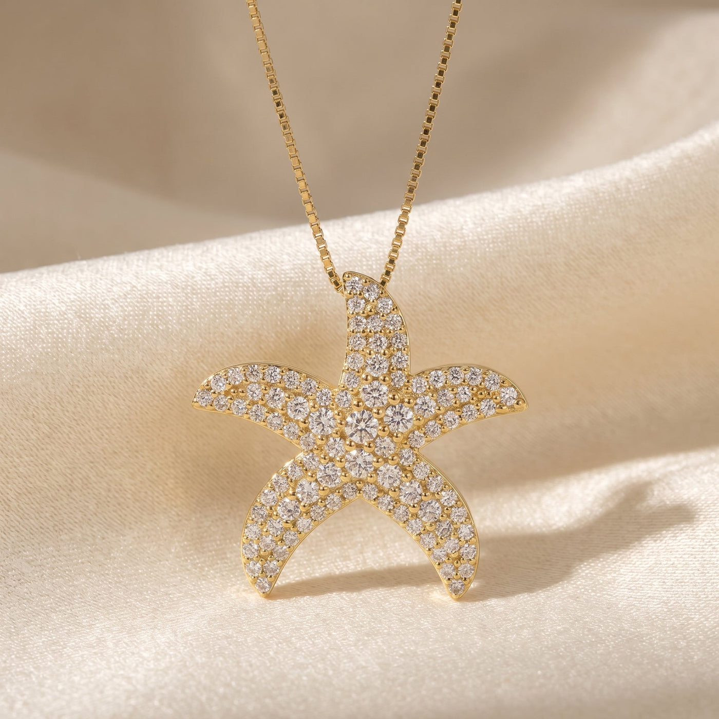 Round Diamond Celestial Starfish Pendant, view 3