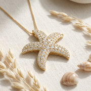 Round Diamond Celestial Starfish Pendant, view 4