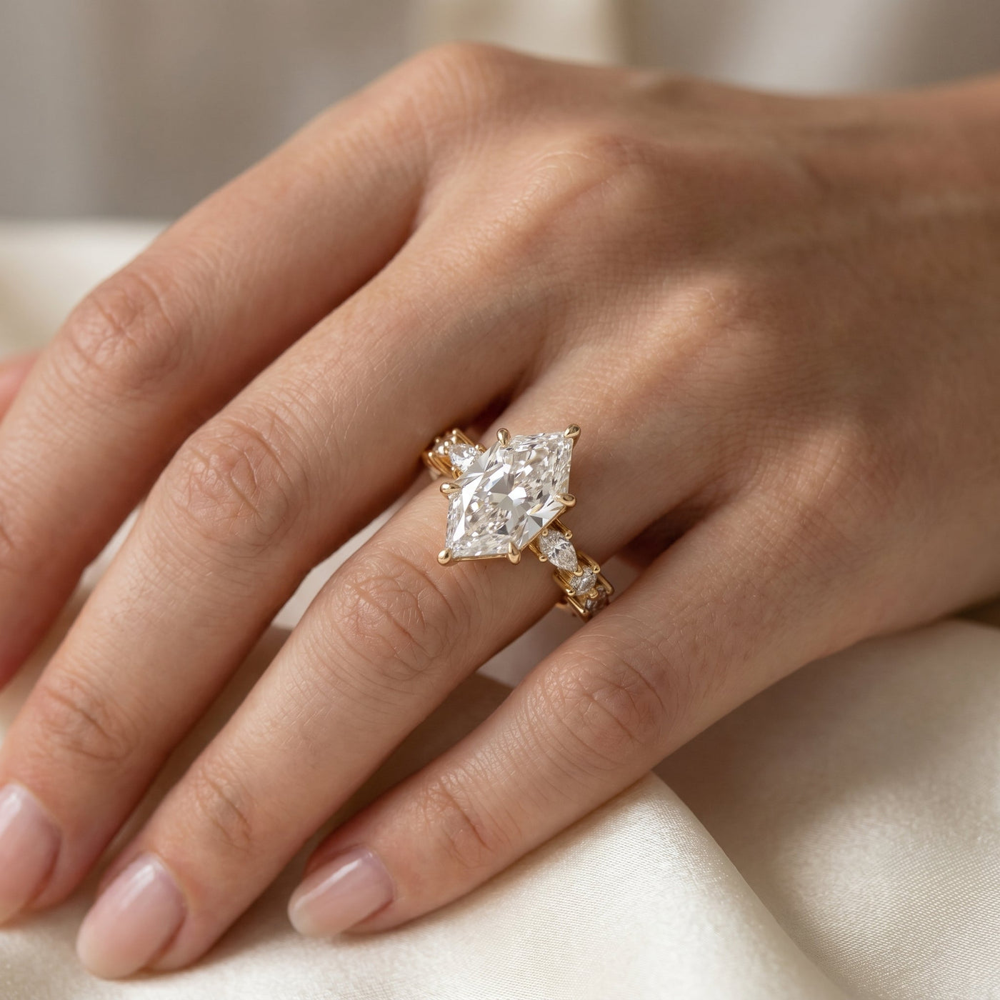 Dutch Marquise Cut Lab Grown Diamond Engagement Ring, view 2