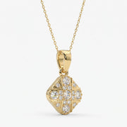 Vintage Style Diamond Cross Pendant Necklace, view 3