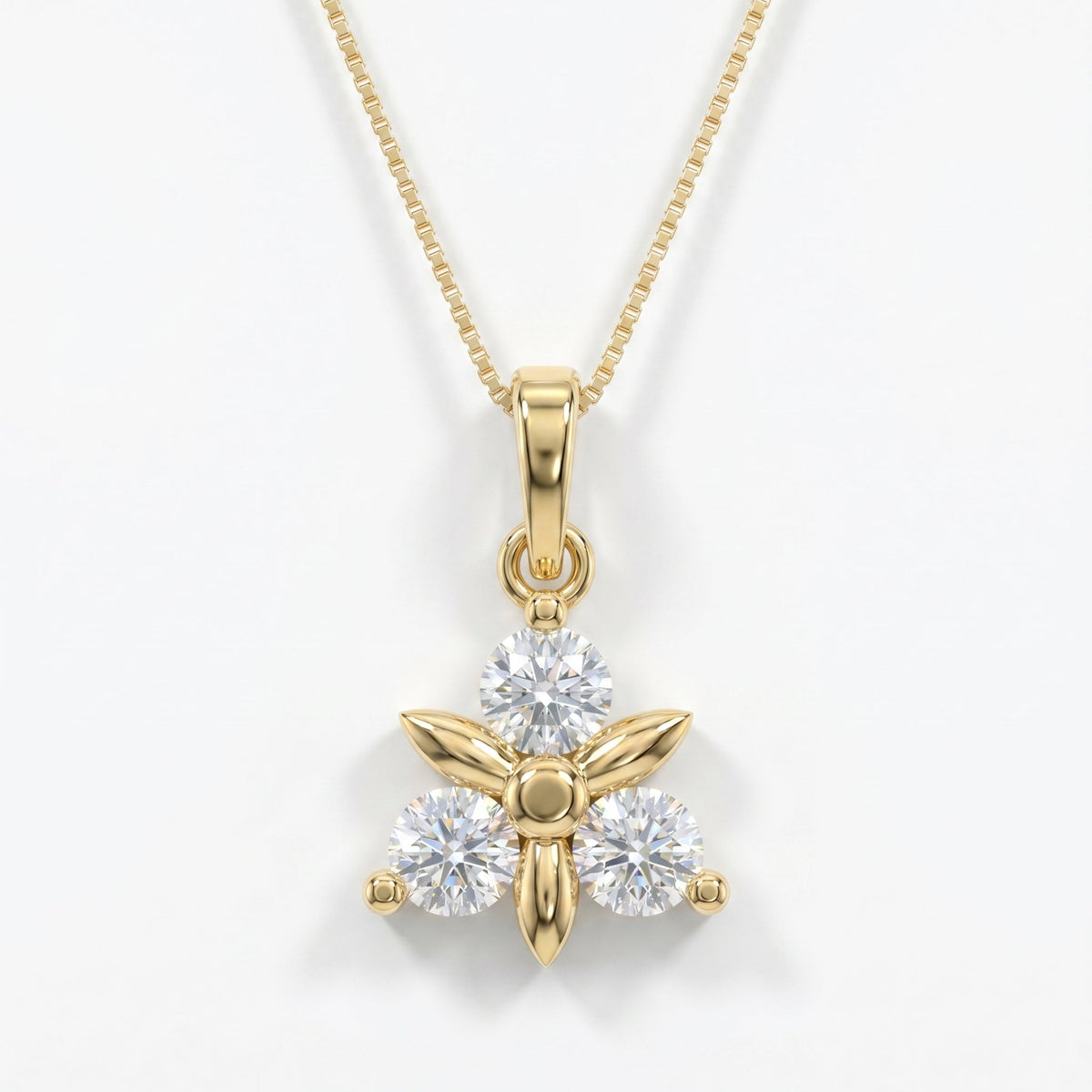 Elegant Floral Diamond Pendant Necklace, view 1