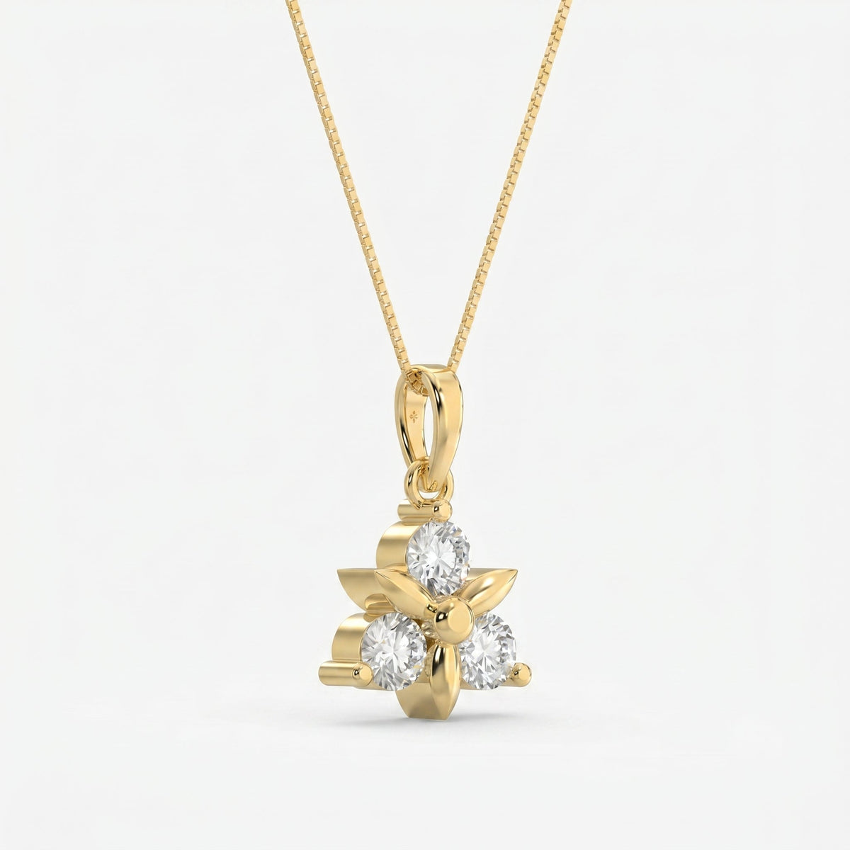 Elegant Floral Diamond Pendant Necklace, view 4