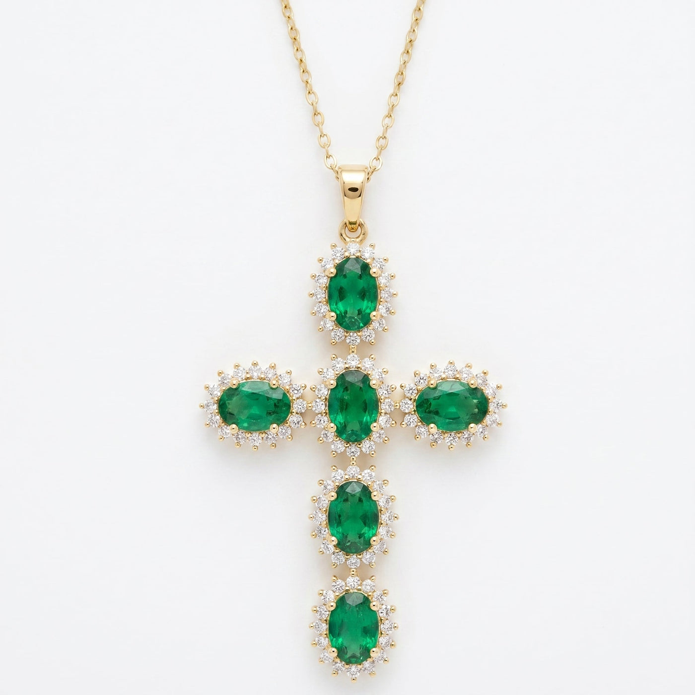 Sterling Oval-Cut Cross Pendant Necklace by Gold & Richie, view 1