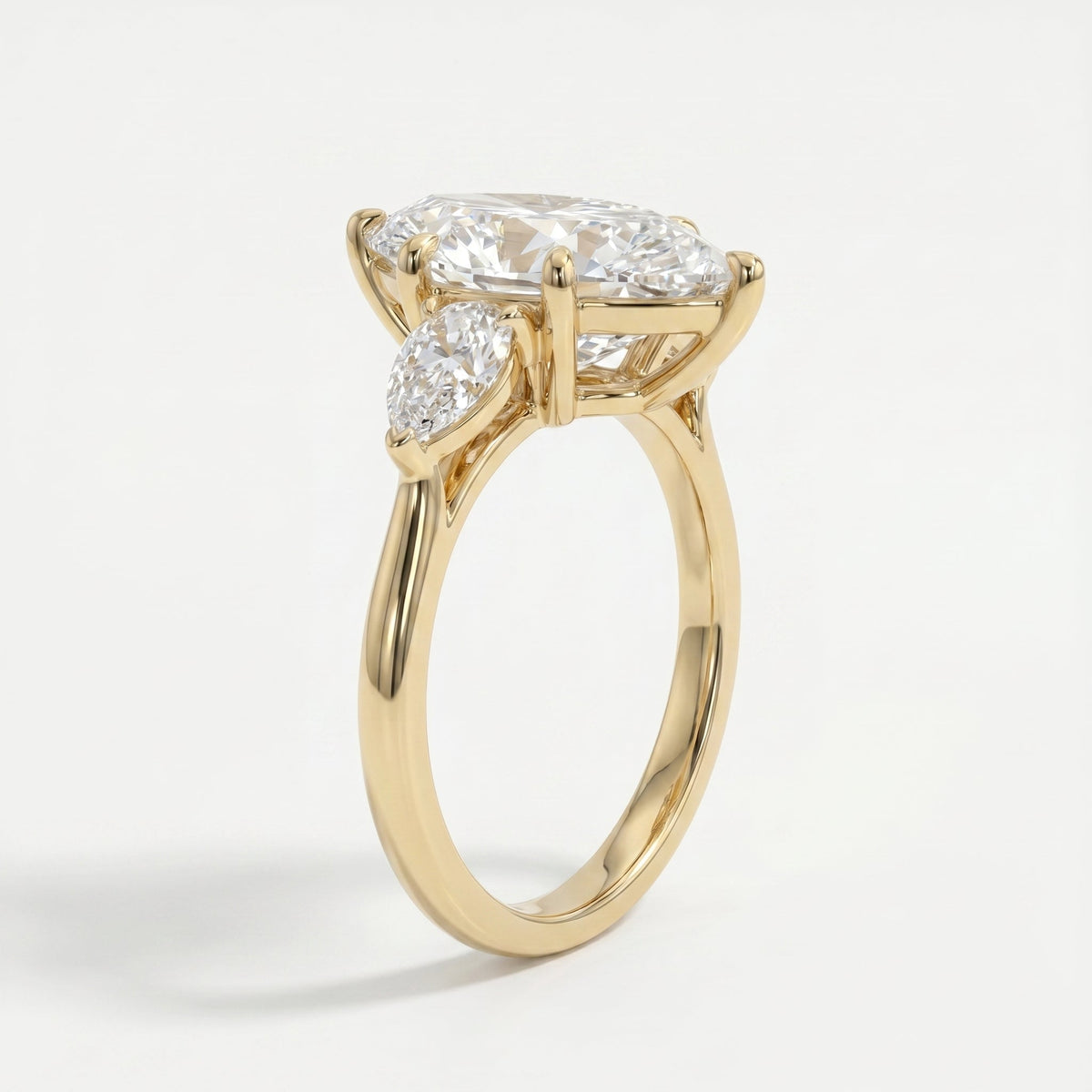 Dutch Marquise Cut Three Stone Diamond Engagement Ring, view 3