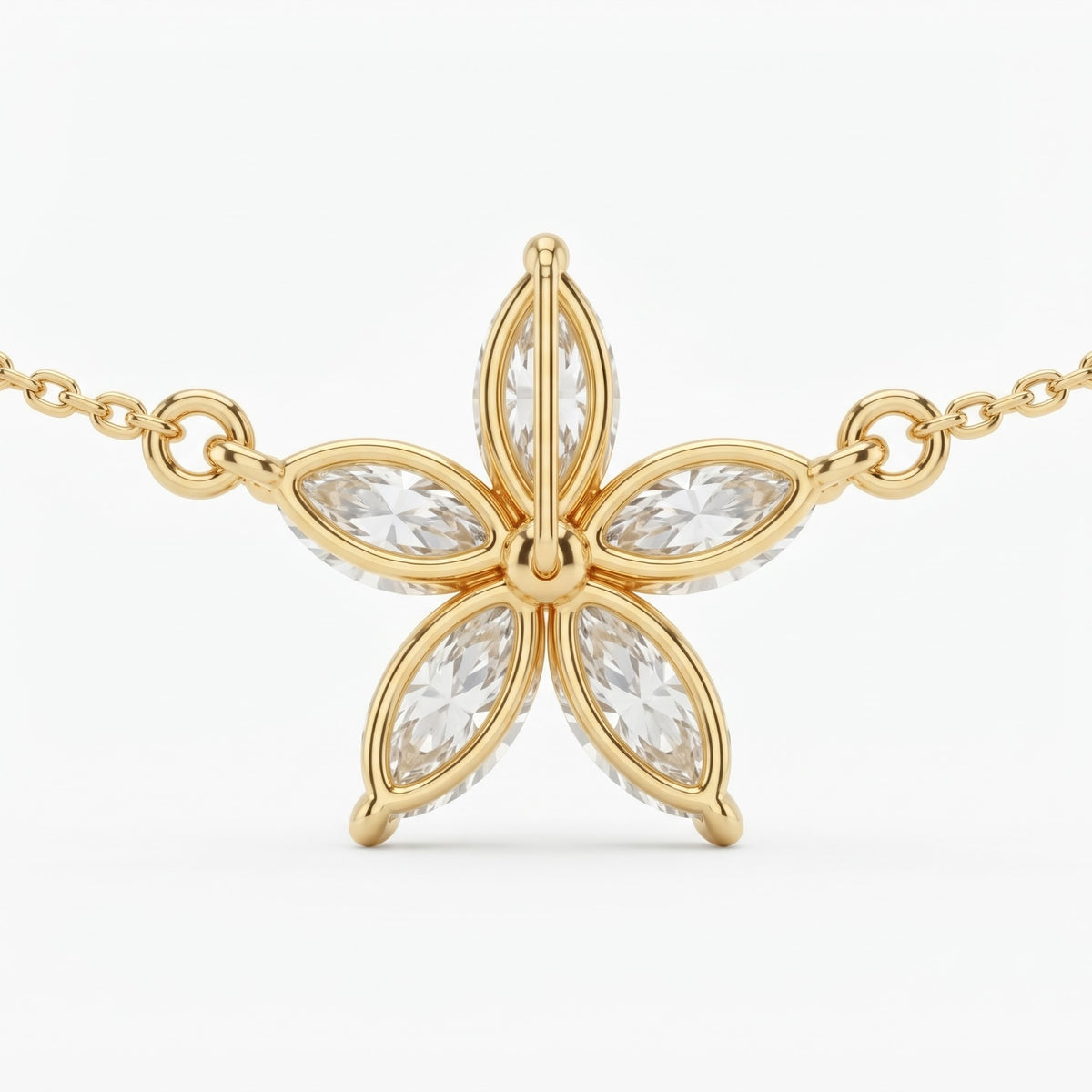 Marquise Diamond Flower Necklace, image 2