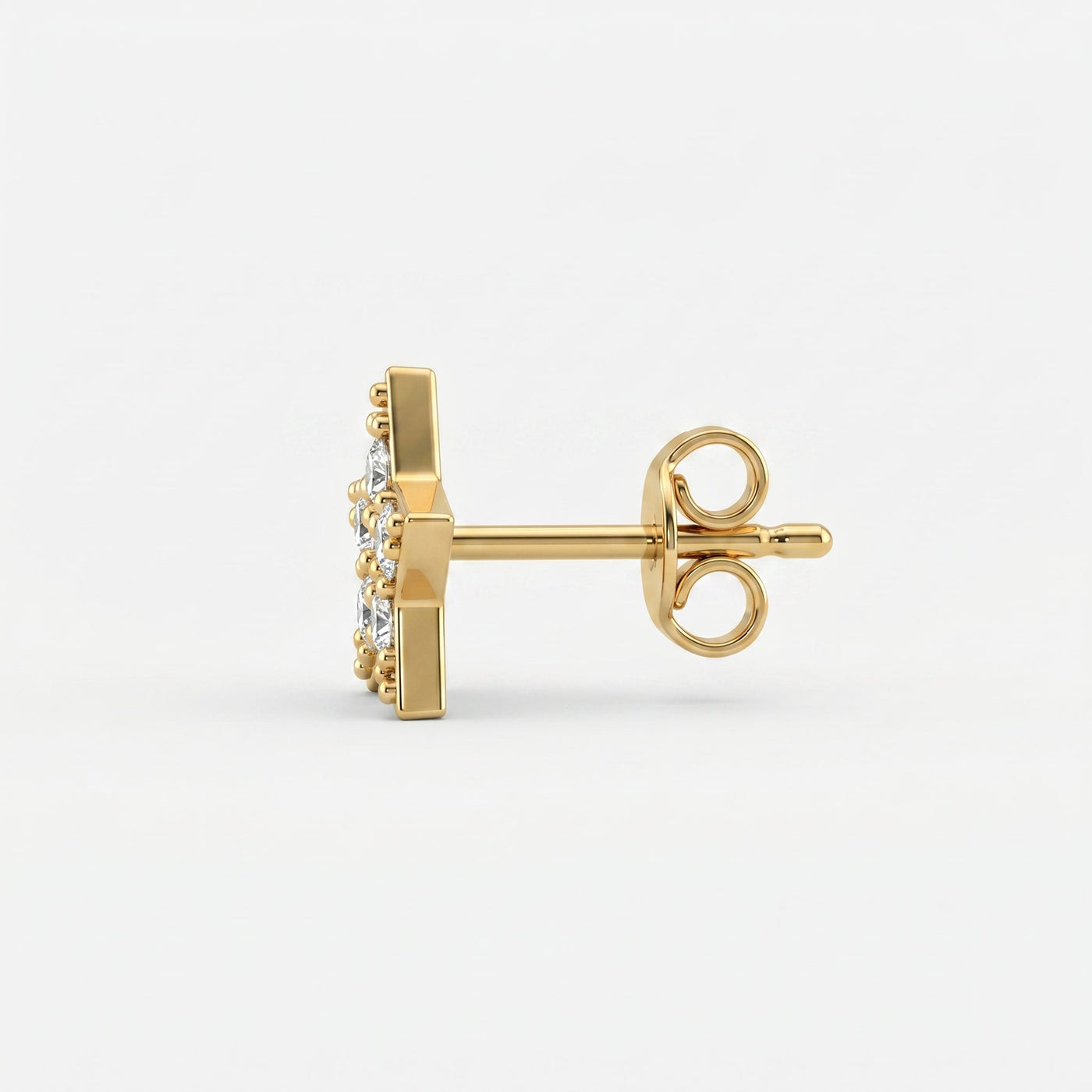 Star Cluster Diamond Stud Earrings, view 4