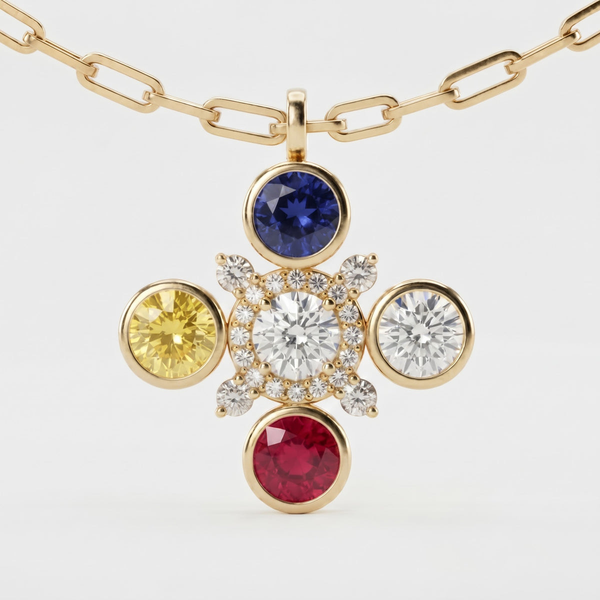 Multi-Colour Lab Grown Diamond Pendant