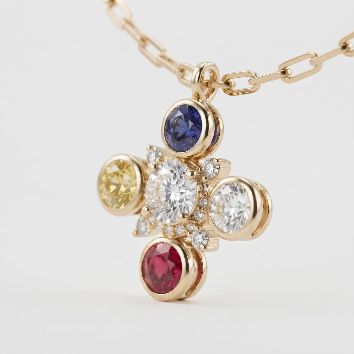 Multi-Colour Lab Grown Diamond Pendant, image 6