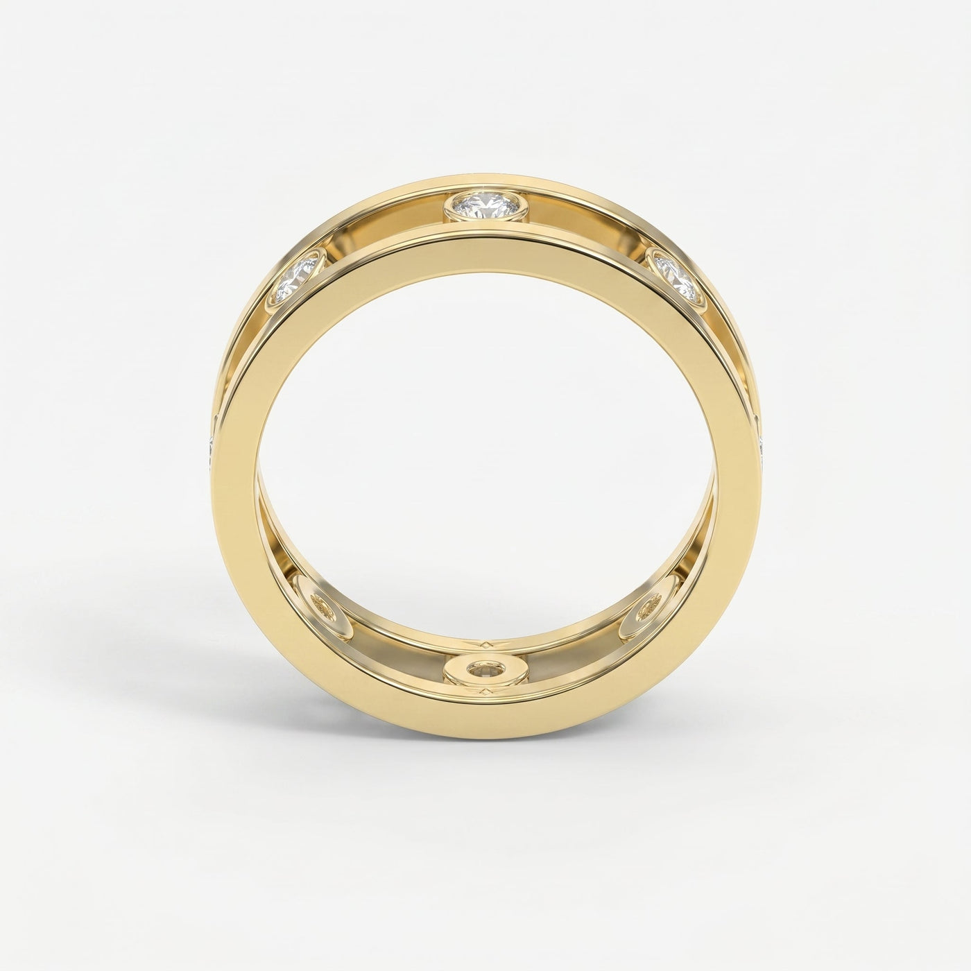 Floating Round Diamond Open Gallery Eternity Band Ring, view 5