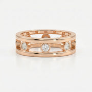 Floating Round Diamond Open Gallery Eternity Band Ring, view 6