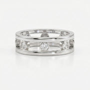 Floating Round Diamond Open Gallery Eternity Band Ring, view 7