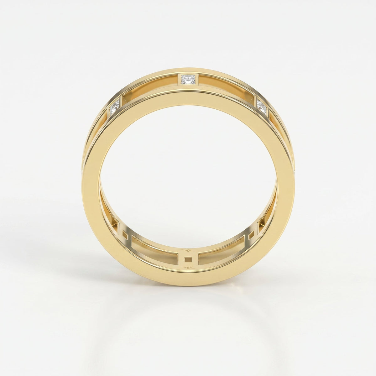 Geometric Baguette Diamond Eternity Band Ring, view 5