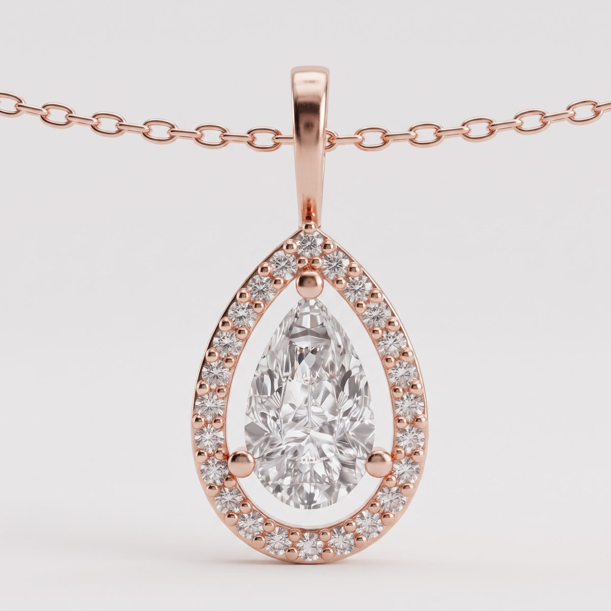 Pear Cut Lab Grown Diamond Pendant Necklace, image 5