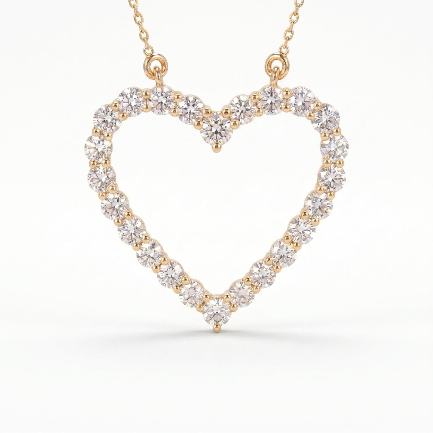 Classic Heart Shape Design Round Brilliant Diamond Pendant, view 5