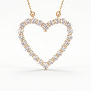 Classic Heart Shape Design Round Brilliant Diamond Pendant, view 5