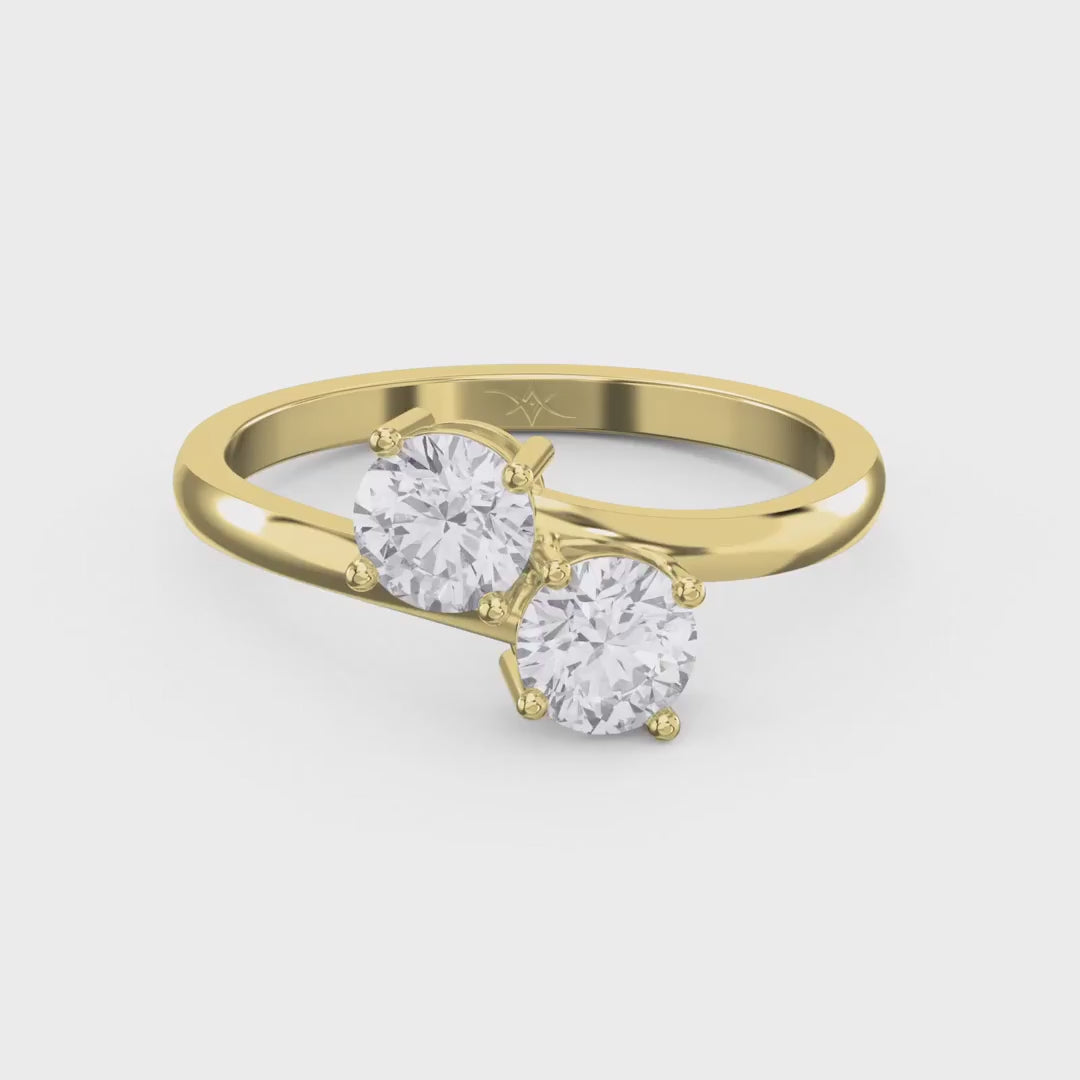 Toi et Moi Ring with Two Round Brilliant Diamonds, product video
