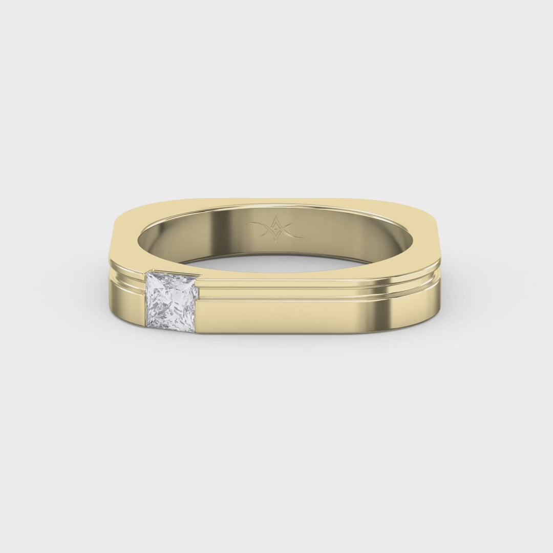 Square Ring for Men Masculine Brilliance Diamond, product video
