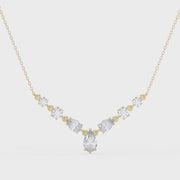 Pear and Round Cut Diamond V Shape Pendant, product video