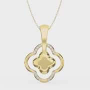 Round Diamond Elegant Clover Bloom Pendant Necklace, product video