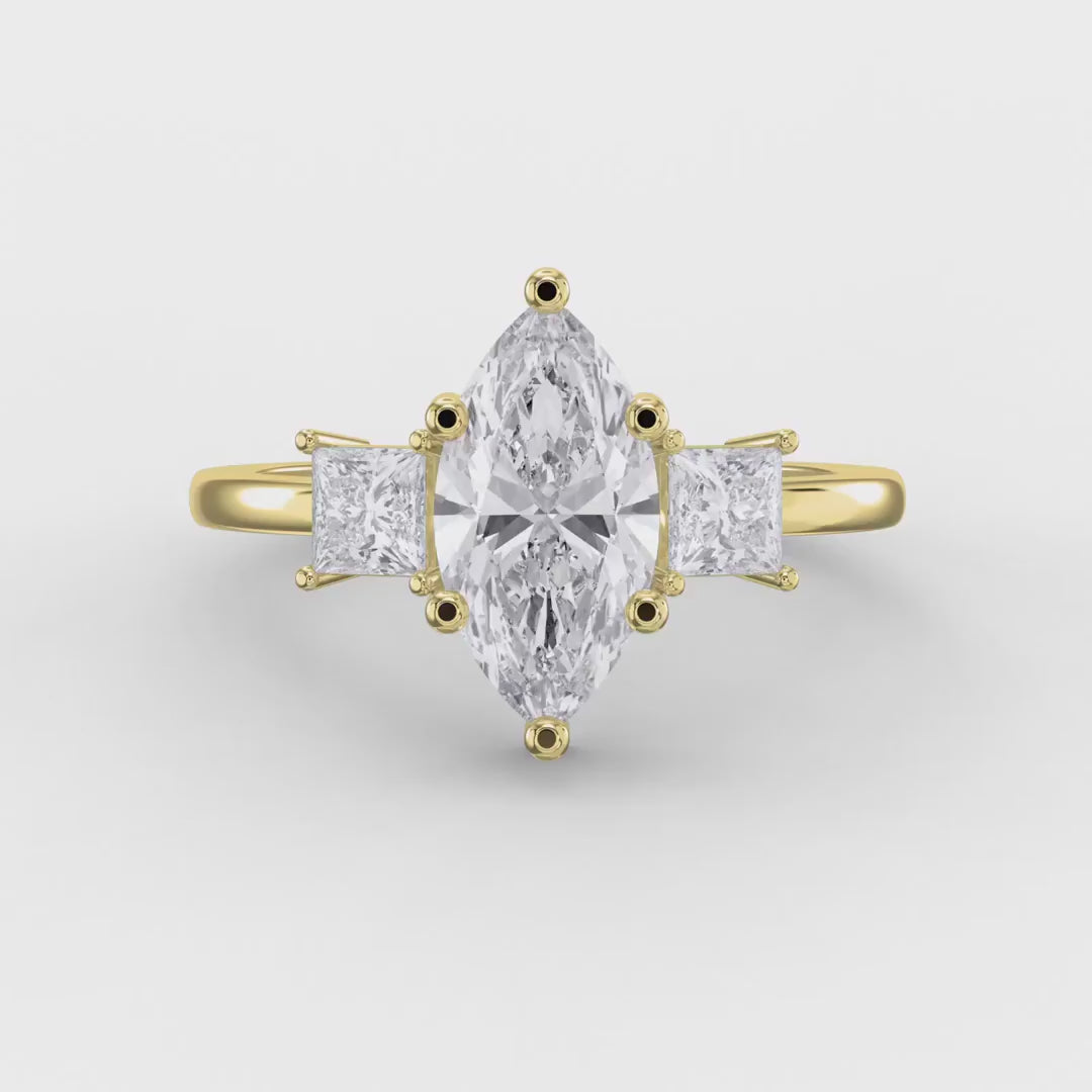 The Prism Three Stone Marquise Ring, product video