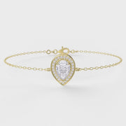 Pear Shape Diamond Halo Chain Bracelet, product video