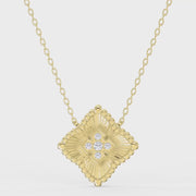 Round Diamond Celeste Floral Fashion Necklace, product video