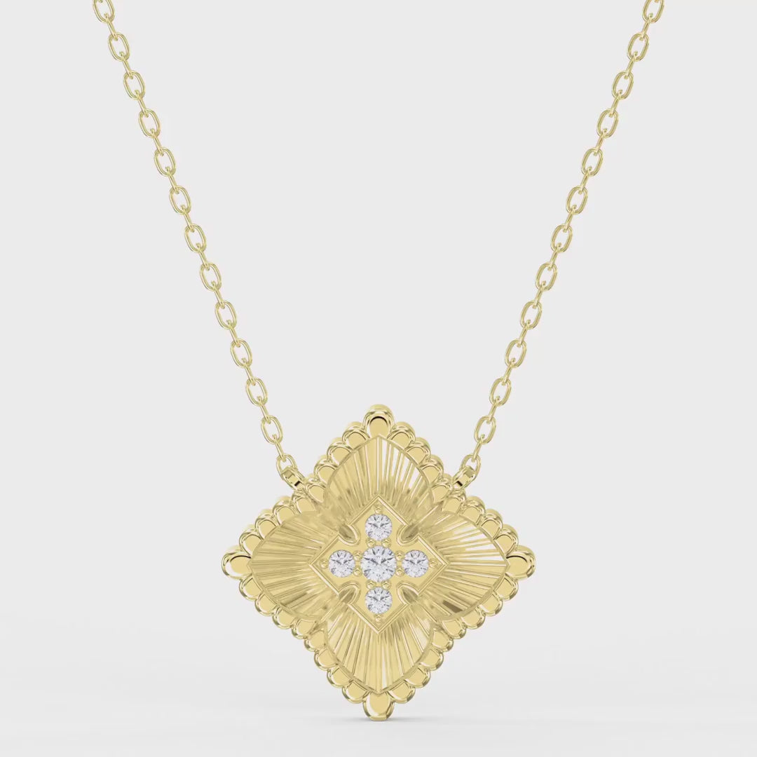 Round Diamond Celeste Floral Fashion Necklace, product video