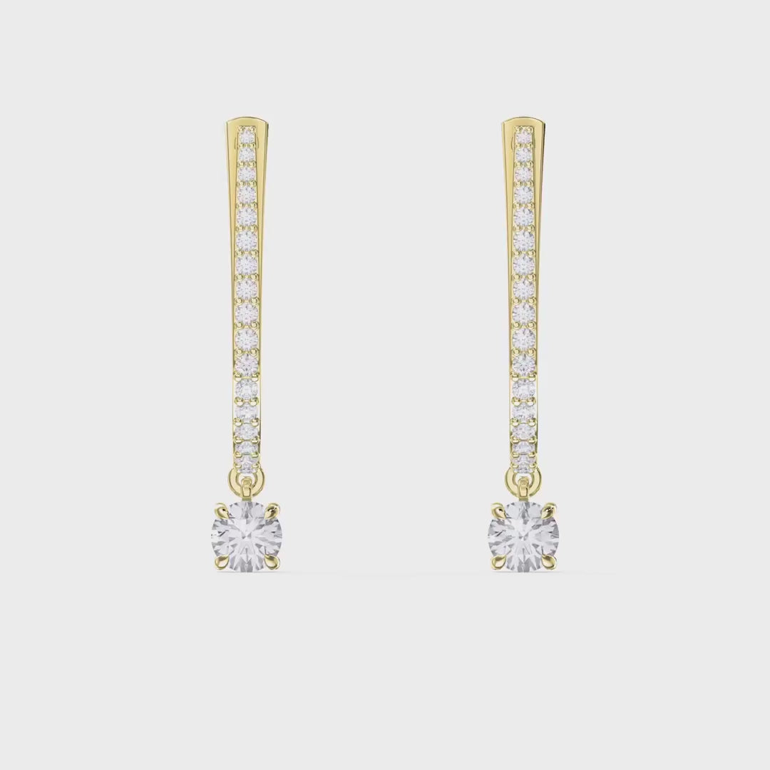 Elegant U Shape Diamond Hoops Solitaire, product video