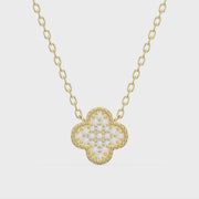 Clover Diamond Heritage Necklace, Pave Quatrefoil Charm, product video