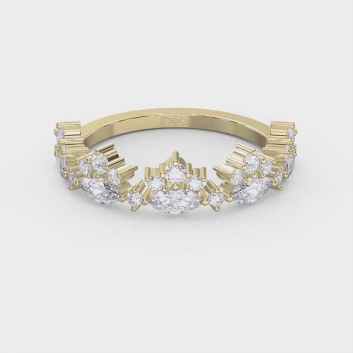 Marquise and Round Diamond Stackable Design Ring, product video